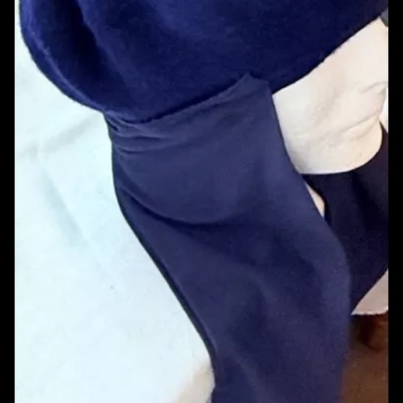 Vintage Women’s Winter Trapper Hat Dark Navy Blue Ear Flaps Fleece Casual - Picture 2 of 12